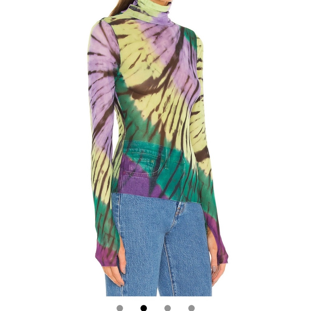 AFRM Zadie Top in Green Halo Tye Dye Small - Picture 2 of 6
